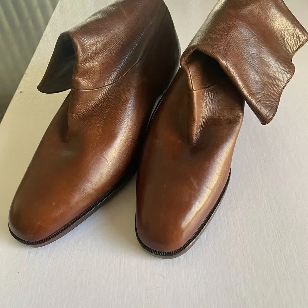DI FABRIZIO (Rare) Men’s Genuine Leather Custom Handmade Brown Boots Size 8.5